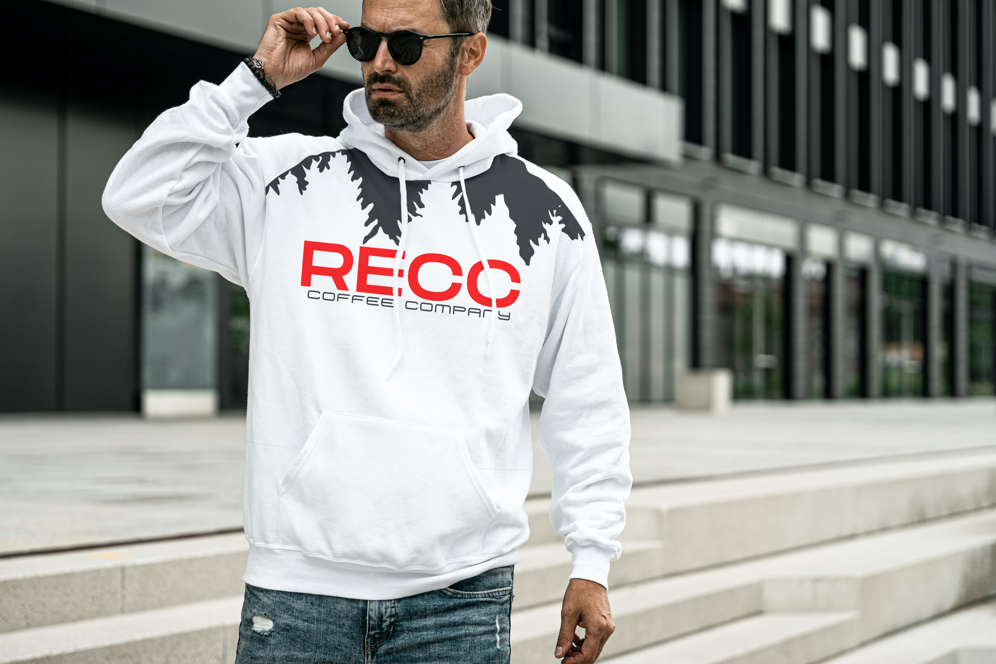 Hoodie w White Mountain & Pines Silhouette (Limited stock—order soon)