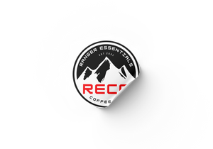 RECC Sticker w Mountain Waterproof Vinyl Logo 3 in.